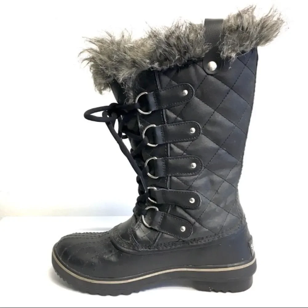 SOREL Women’s Tofino II Lace Up Waterproof Winter Snow Boot Black 5